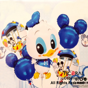 SET DE GLOBOS METALIZADO DONALD CON OREJAS AZULES 5 UNIDADES X 1